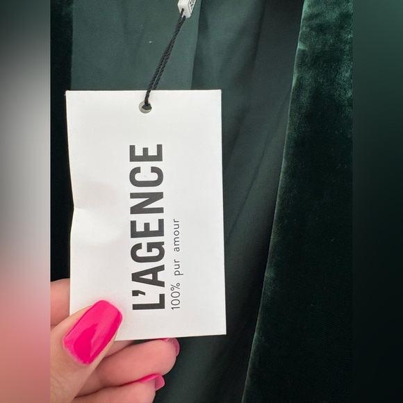 L’Agence Forest Green Brook Velvet Crop Blazer – Size 8 - Picture 7 of 16